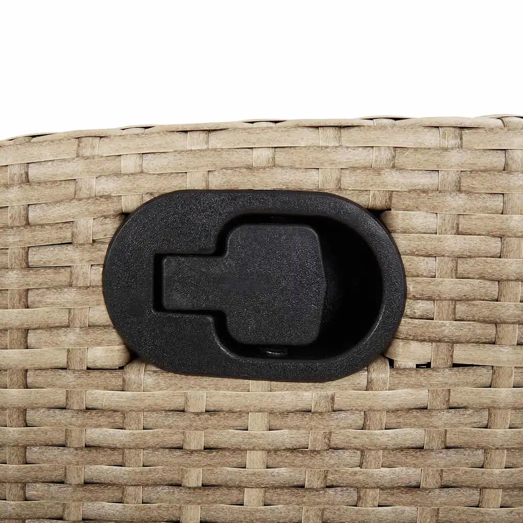 Panca Reclinabile da Giardino con Cuscini Beige in Polyrattan 368229
