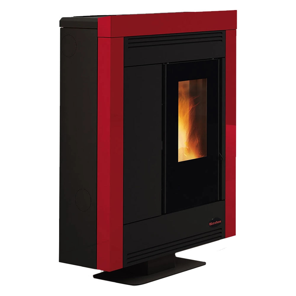 1pz stufa a pellet 'souvenir steel evo' colore bordeaux cod:ferx.7001924nlm