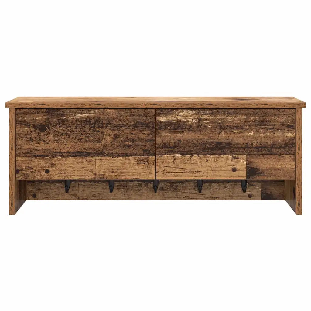 Appendiabiti a muro con porta Legno vecchio 80 x 20 x 30 cm 874345