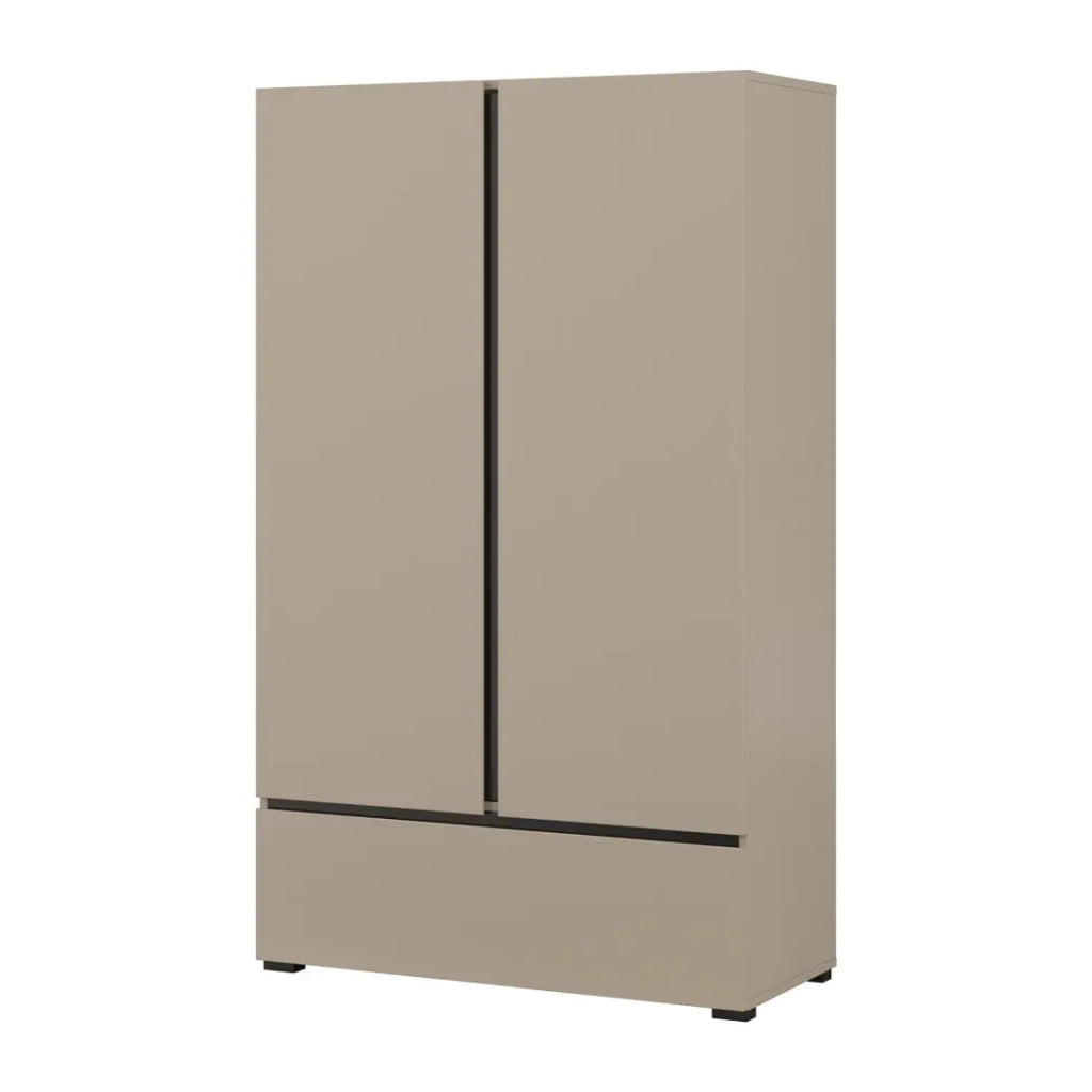 Armadio di stoccaggio HAVANA beige e nero 2 porte 1 cassetto – Eleganza discreta e salvaspazio