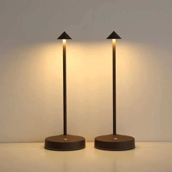 Lampada da Tavolo - Lampada da Tavolo Riscaldabile - Lampada da Tavolo Camera da Letto - Lampade da Tavolo Salotto - Lampada da Tavolo Creativa LED - Regolabile - in Altezza Regolabile - USB - 2 Pezzi - Colore Moka