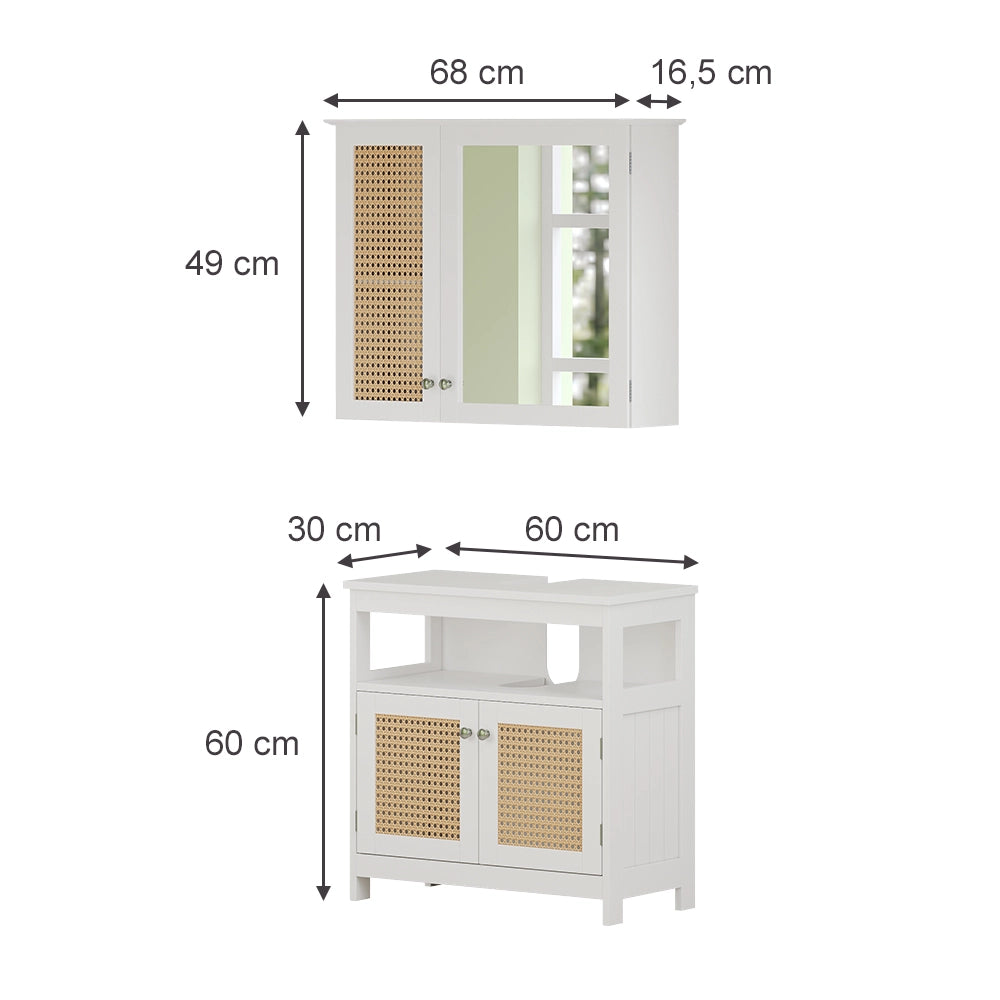Vicco Set di mobili da bagno Bianco 2 parti