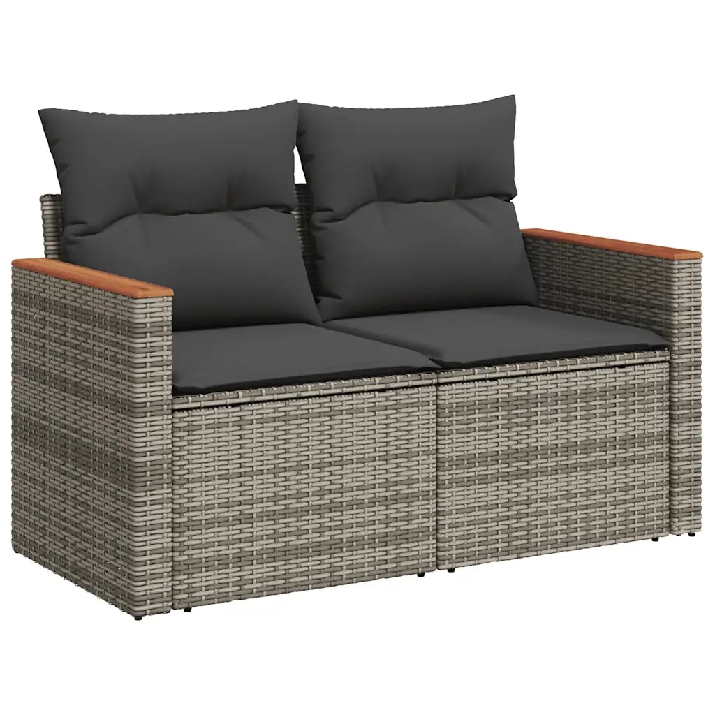 Set Divani da Giardino 7pz con Cuscini Grigio Polyrattan Acacia 3327511