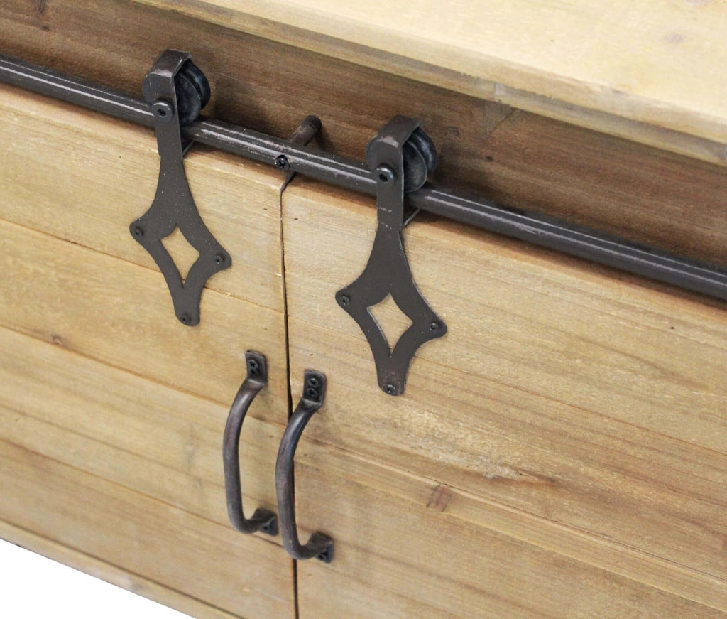 Porta tv per soggiorno Industrial in Legno Metallo cm 151x45x52 - HUGHIE