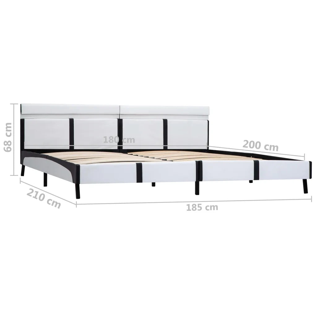 Letto matrimoniale | Letto per adulti | Giroletto con LED senza Materasso Bianco 180x200 cm