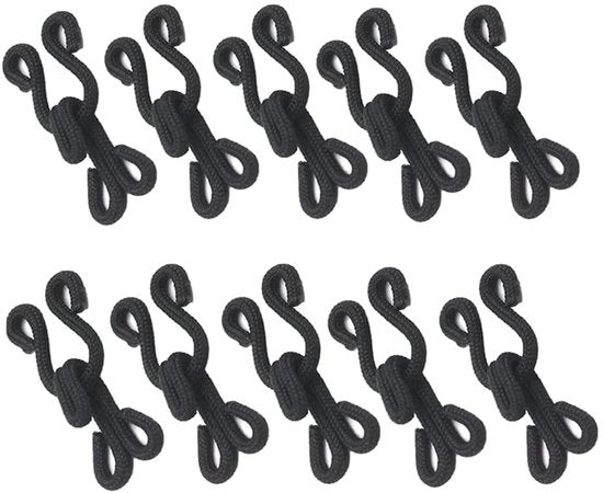 Accessori per abbigliamento 10 pezzi - Materiali per fissaggio tessuto - Nero/Bianco - 25mm - Per giacche/oggetti di moda - Adatto per artigianato - Chiusure