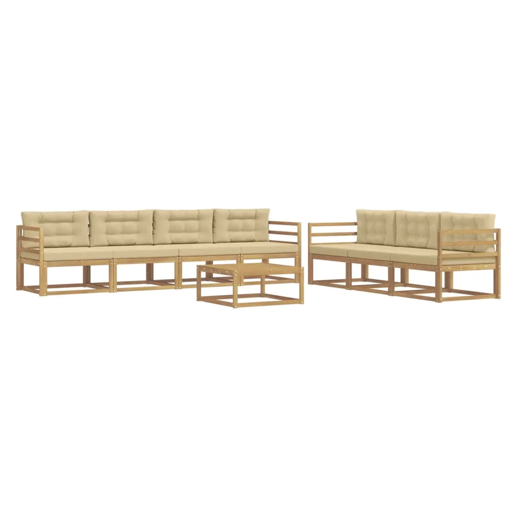 Set di divani da esterno 7 pz Bianco e Beige 3386152