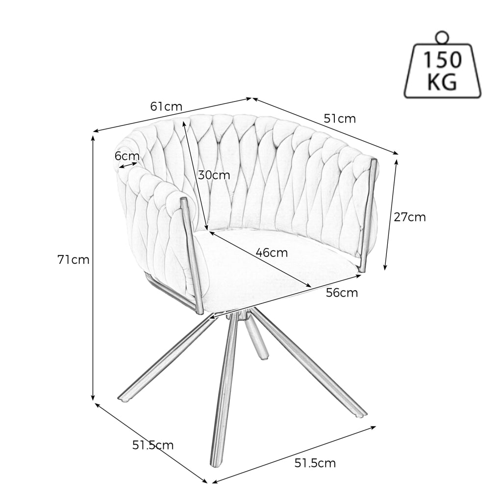 Set di 2 sedie da pranzo girevoli con rotazione 360 e schienale ergonomico; seduta imbottita in velluto grigio