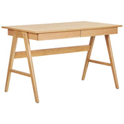 Scrivania per home office in legno chiaro 120 x 70 cm Postazione di lavdorato con 2 cassetti