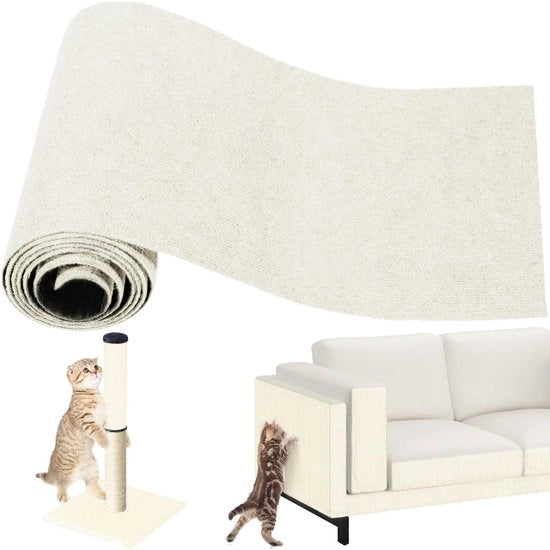 Protezione autoadesiva per gatti, 200cm x 40cm protezione contro graffi per gatti sul divano, protezione per gatti in autoadesivo, protezione per gatti, protezione per mobili, protezione per porte, muri e divani (beige)