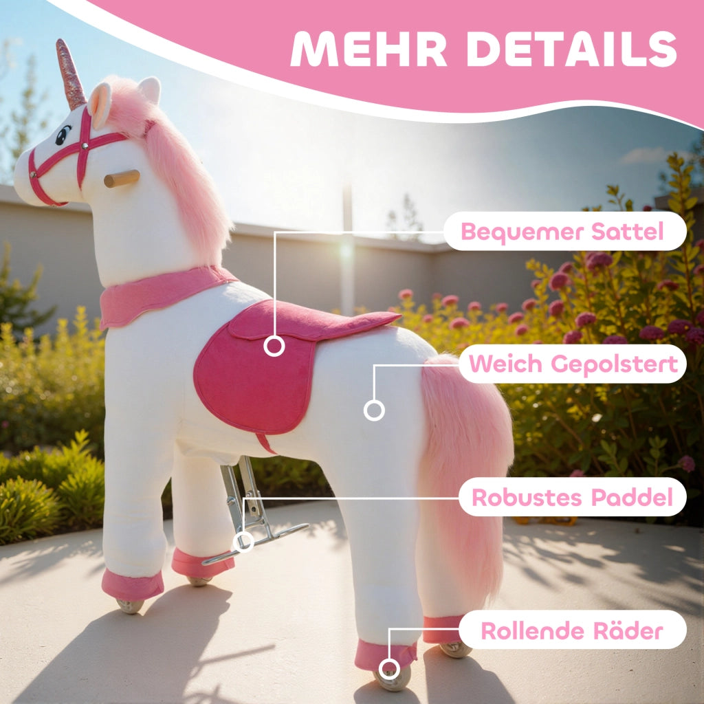 Cavallo a Dondolo per Bambini ¨C Minimal ¨C Design Unicorno in Tessuto Bianco