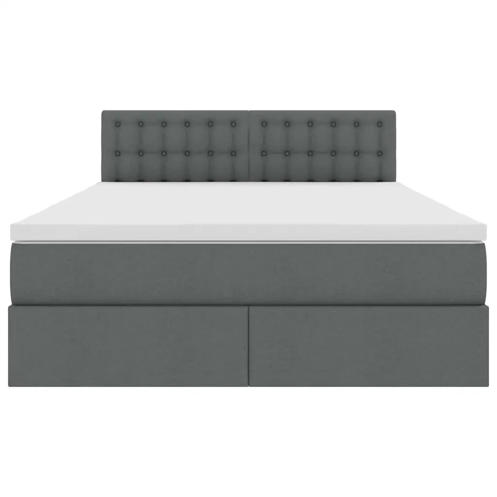 Letto con contenitore e LED Grigio scuro 140 x 190 cm Tessuto 3371269