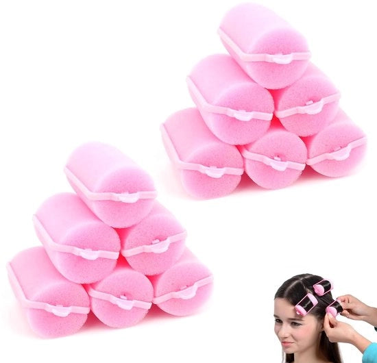 Set di Spazzole per Capelli a 12 pezzi - Spugna/Rulli di Schiuma - Senza Dolori - Per Donne/Bambini - Sostenibile - Ideale per Volume e Capelli Arricciati - Spazzole per Capelli