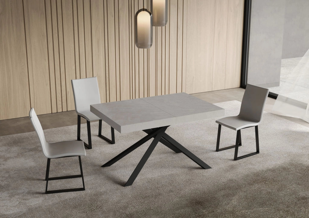 Tavolo allungabile 120/380x90 cm Niket cashmere gambe antracite