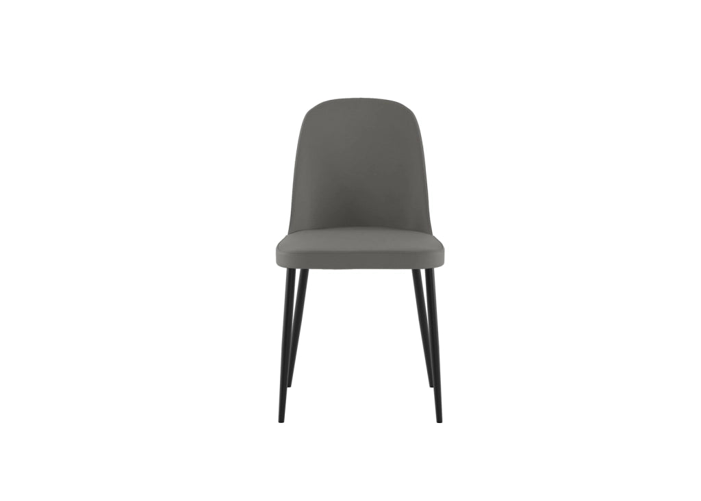 Sedia Tamara da pranzo moderna rivestimento soft-touch grigio chiaro gambe in metallo nero, design elegante 45x52x85 cm - Seduta Design