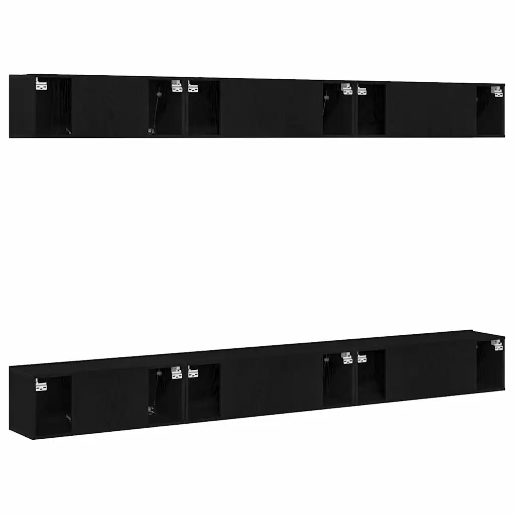 Set mobile TV Montaggio a parete Rovere Nero Legno multistrato 3333059