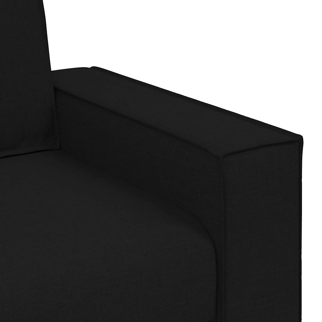 Divano a 2 Posti-Sofa 2 Posti Nero 140 cm Tessuto