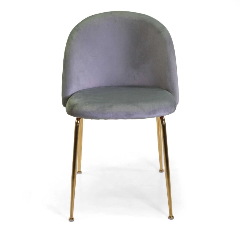 Sedia velluto Sammi grigio struttura oro cm 50x57h47/77,5