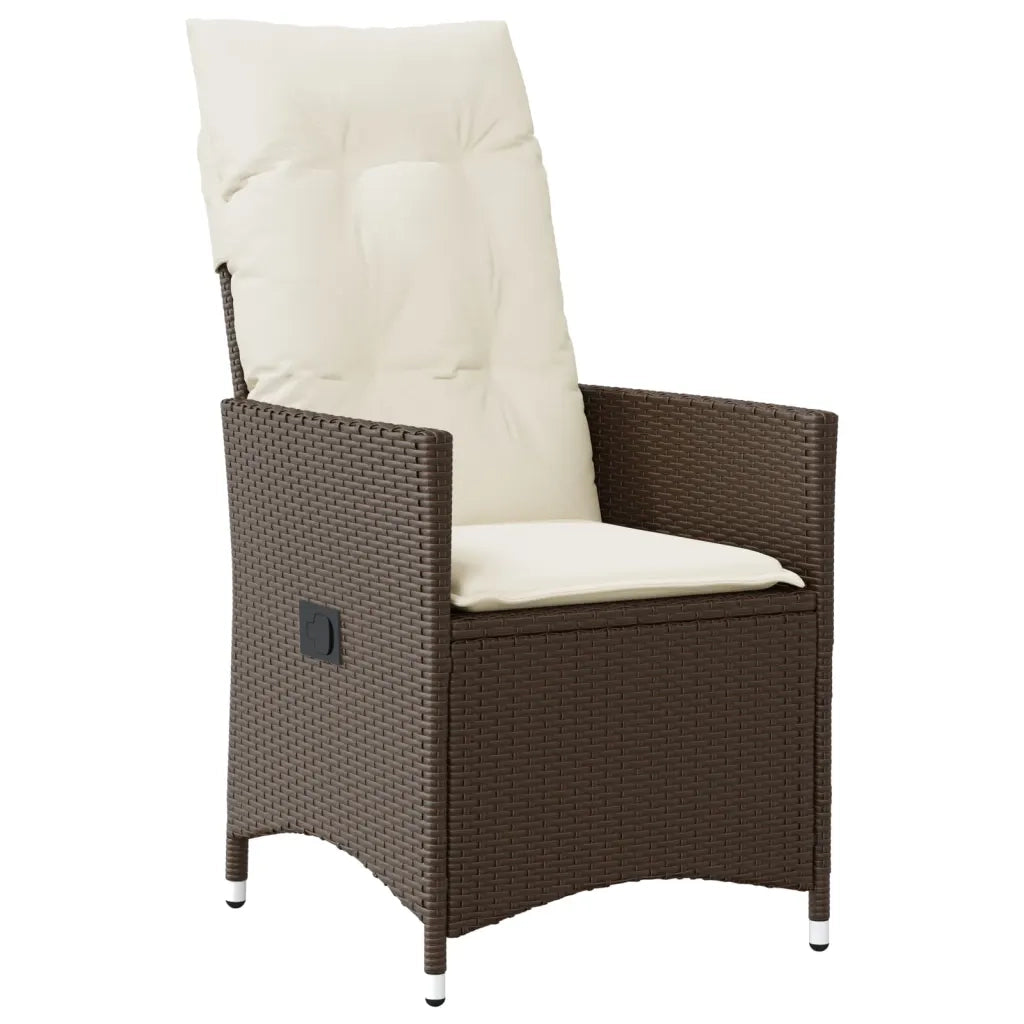 Set Bistrò da Giardino 11 pz con Cuscini in Polyrattan Marrone 3277245