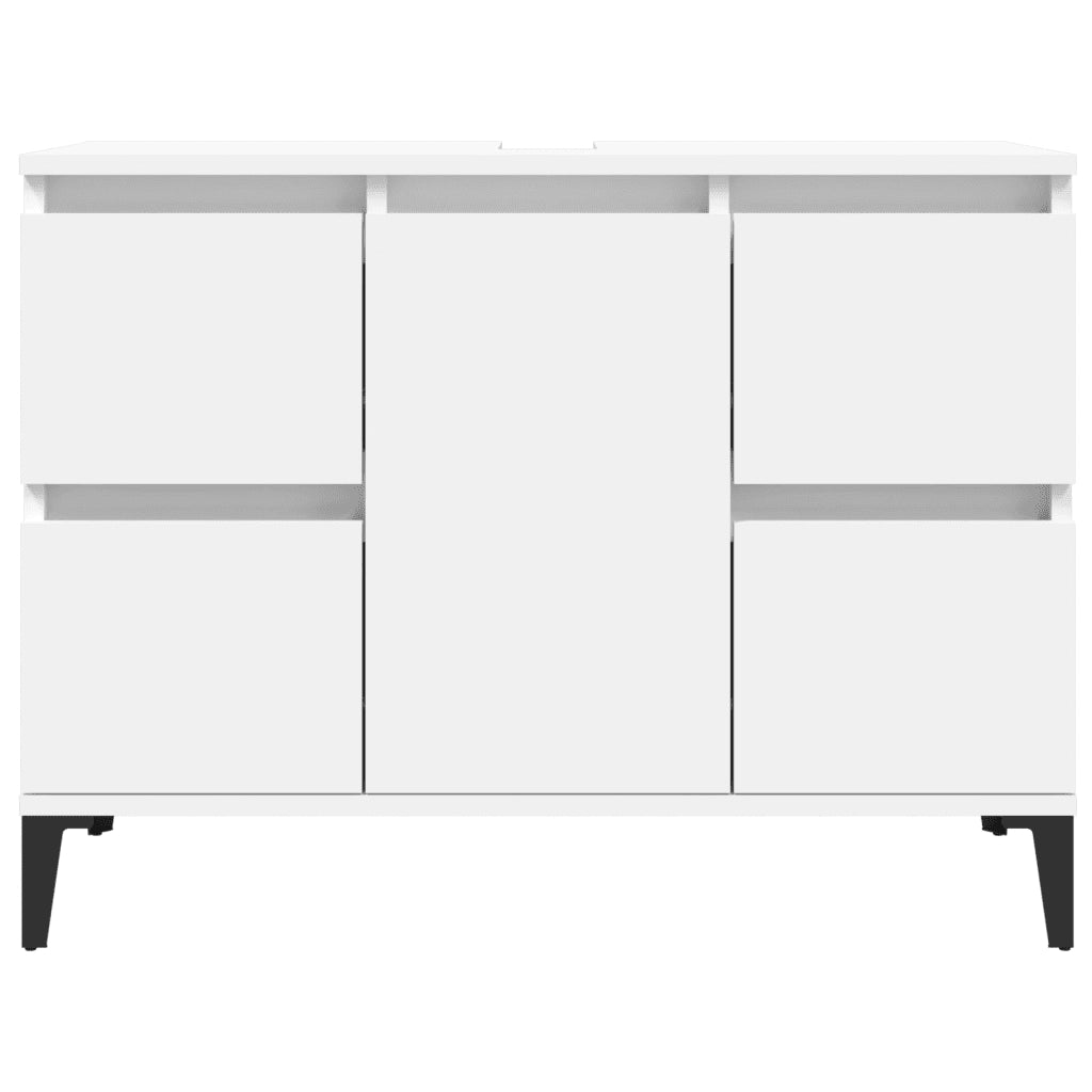 Mobile Lavabo Bianco 80x33x60 cm in Legno Multistrato 821276