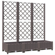 Fioriera | Cassetta per fiori | Vaso da giardino con traliccio marrone 120x40x121,5 cm PP