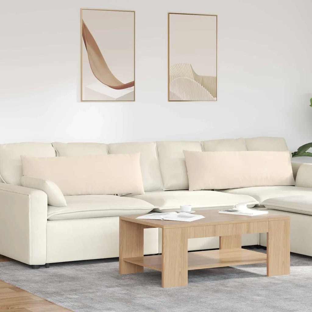 Cuscini da Divano 2 pz | Cuscini per sedie Beige 120 x 40 cm Tessuto
