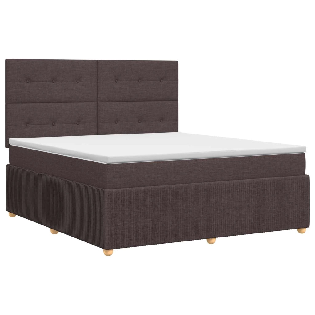 Letto box spring con materasso Marrone Scuro 140 x 190 cm 3454392