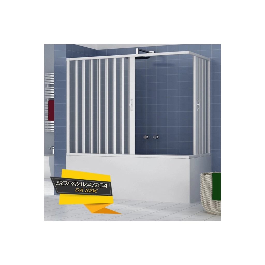 Sopra vasca in pvc bianco doppio scorrevole h150, misura 70x160