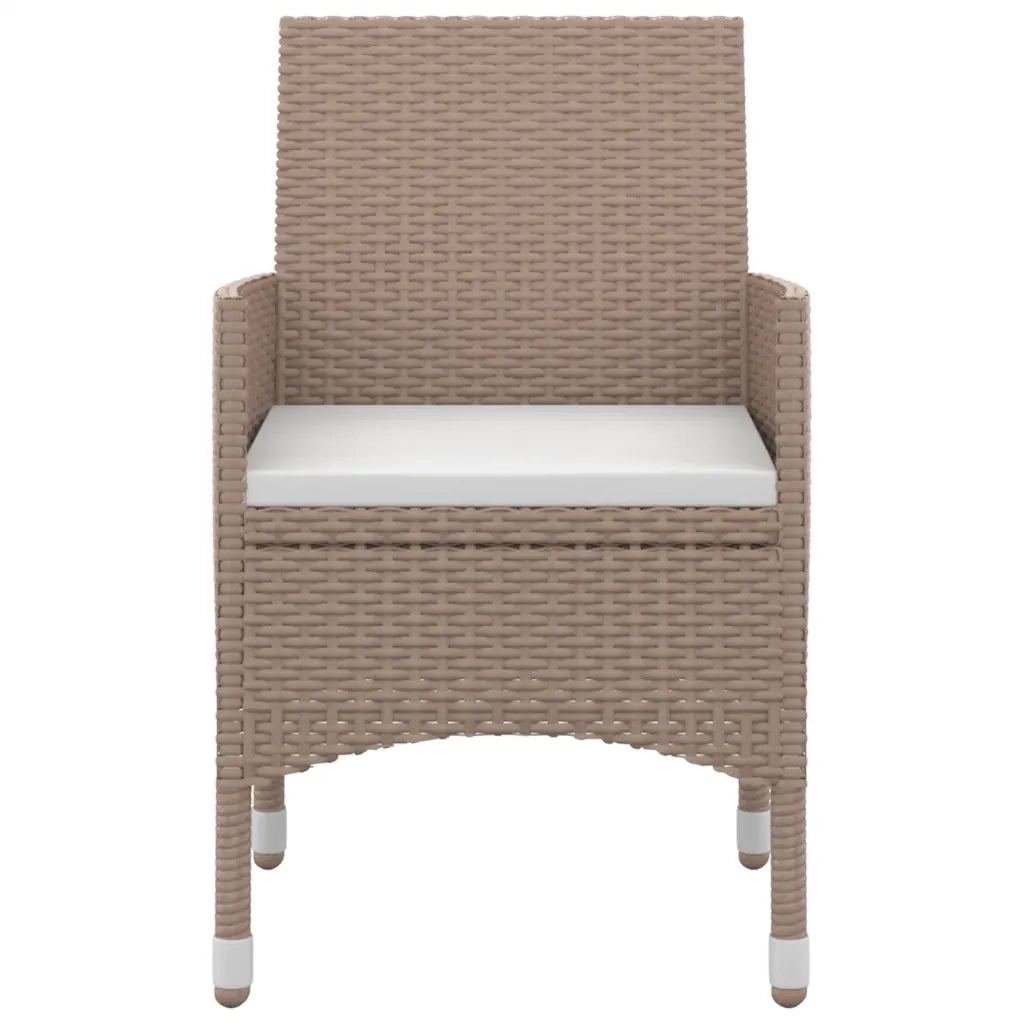Set da Pranzo da Giardino 5 pz e Cuscini in Polyrattan Nero 3099704