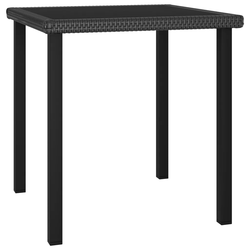 Set da Pranzo da Giardino 3 pz in Polyrattan Nero 3065705