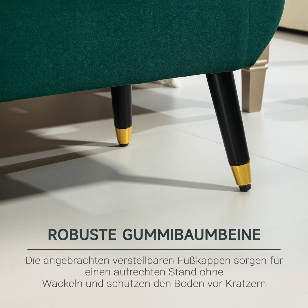 Divano imbottito con braccioli e contenitore ¨C Minimal ¨C 107x42x65 cm verde velluto