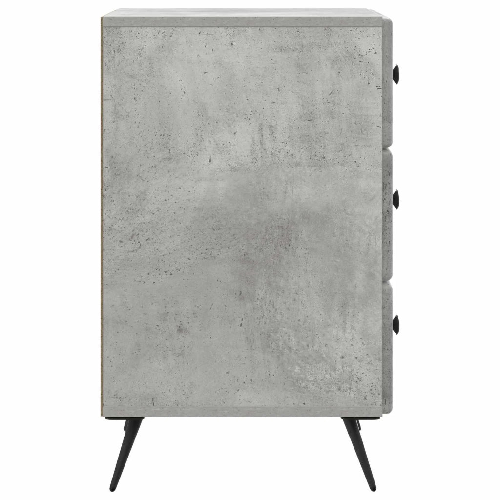 Comodino | Armadio da Notte | Mobiletto da notte con cassetto Grigio Cemento 43 x 41 x 66,5 cm
