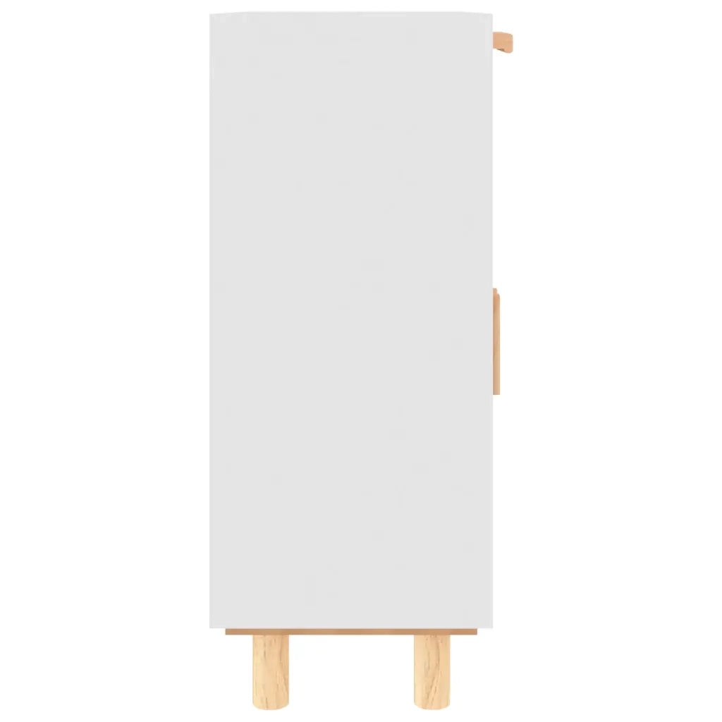 Credenza | Madia | Buffet da pranzo | Armadio da pranzo Bianca 60x30x75 cm Legno Massello Pino Rattan Naturale