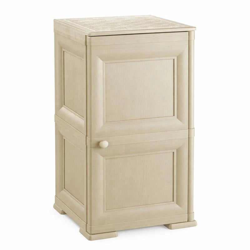 MOBILE BAGNO SALVASPAZIO 2 ANTE IN PLASTICA ANGORA 40X43X85,5 CM – ARMADIETTO CONTENITORE CON RIPIANO INTERNO PER ASCIUGAMANI, CARTA IGIENICA E ORGANIZZAZIONE BAGNO