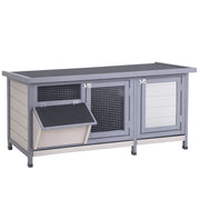 Gabbia per Conigli con Tetto Apribile Vassoi Estraibili Mangiatoia 112x50x54 cm ¨C Xylo ¨C Grigio