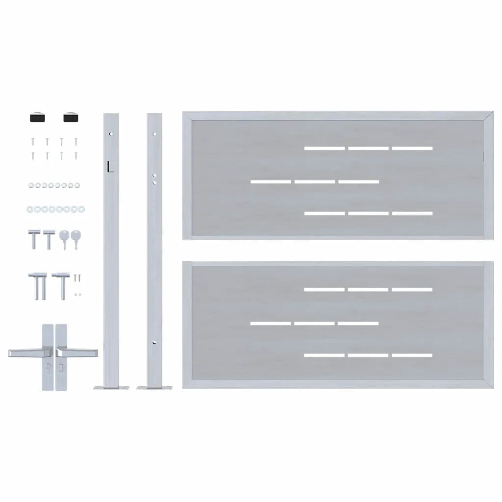 Cancello da giardino Argento 85 x 70 cm Acciaio inossidabile 3402573