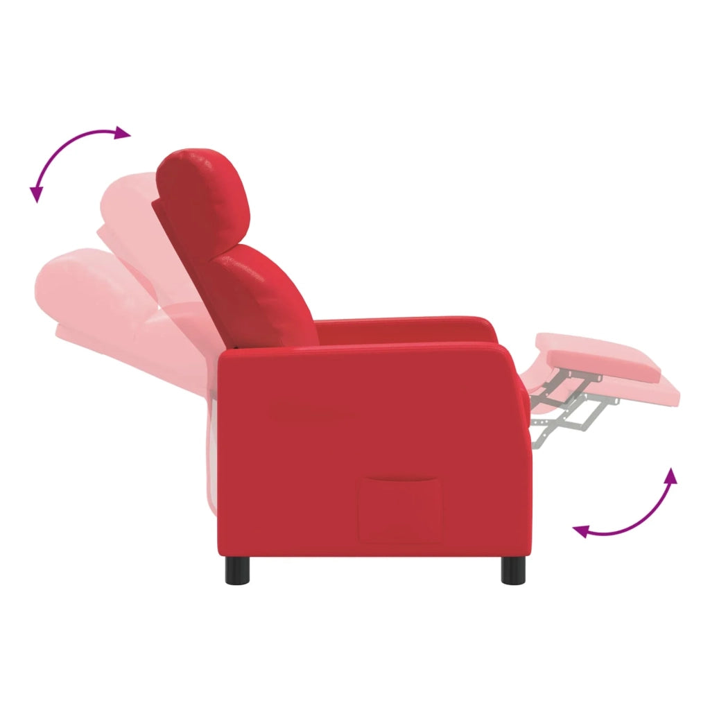 Divano Sedia-Poltrona reclinabile Rosso Similpelle 794604