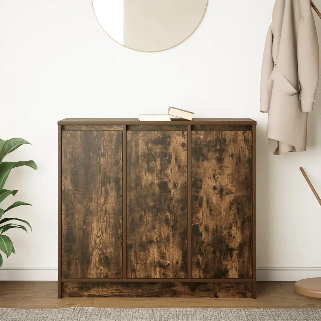 Credenza Rovere Fumo 85x34x76 cm in Legno Multistrato 861629