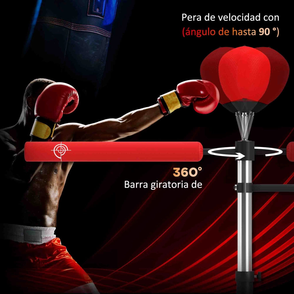 Sacco da boxe regolabile in altezza con base riempibile ¨C Minimal ¨C 88x50x160-230 cm rosso