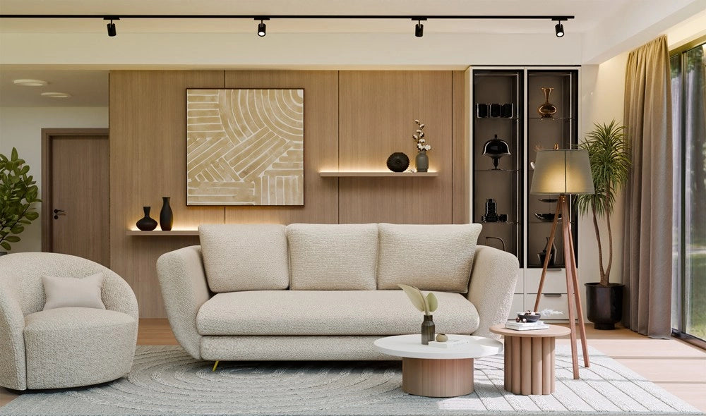 Divano SARIS beige gamba dorata