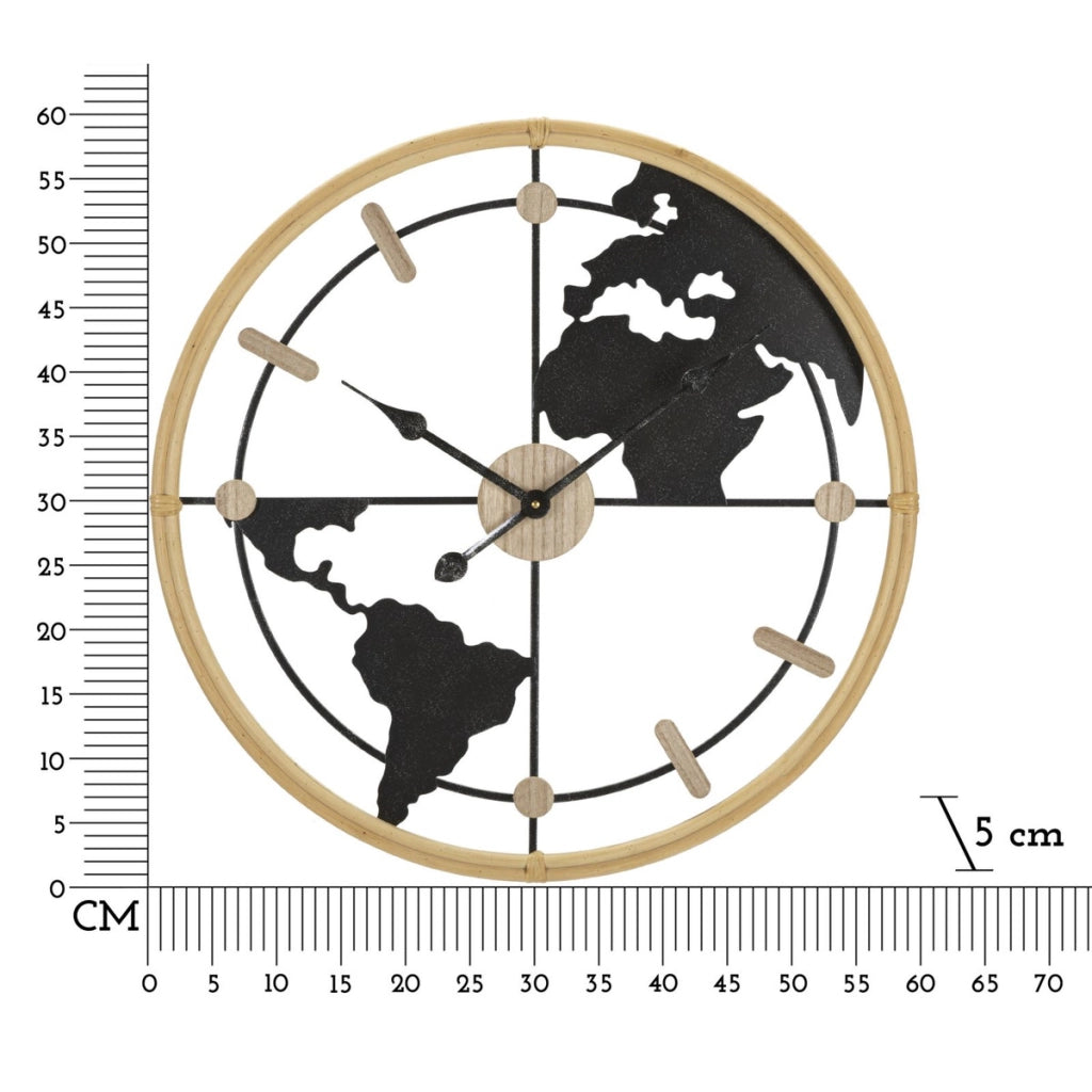 Orologio da Parete VKH249, Nero, Metallo, 60x5x60 cm