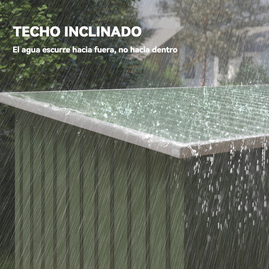 Casetta Giardino 280x130x172 cm Verde ¨C zephmum ¨C Legno con Porte Scorrevoli