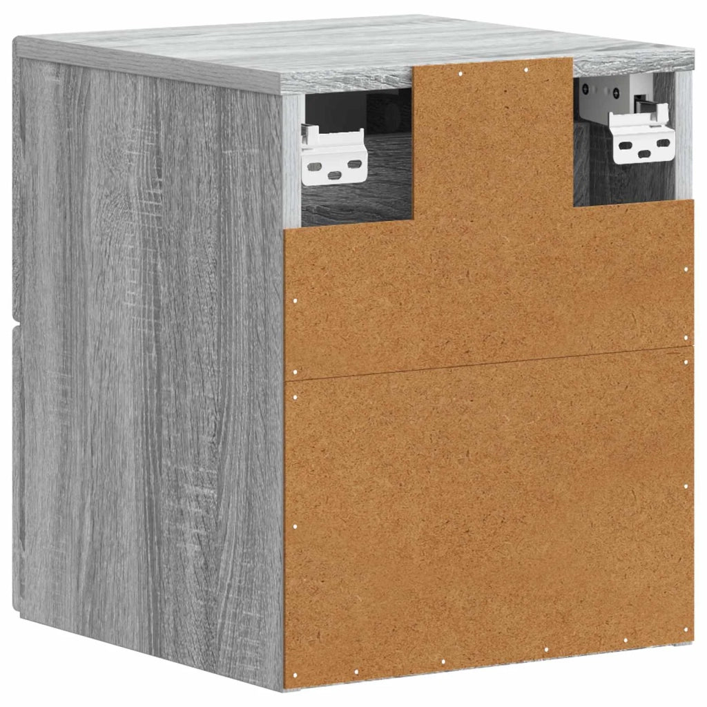 Comodino | Armadio da Notte | Mobiletto da notte a muro Grigio Sonoma 34,5 x 33 x 40 cm