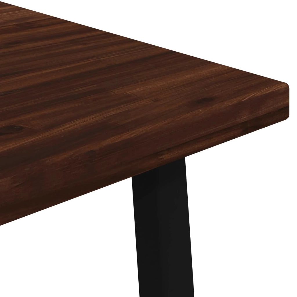90 x 90 x 75 cm Legno di Acacia Massello Marrone scuro e Nero 937642