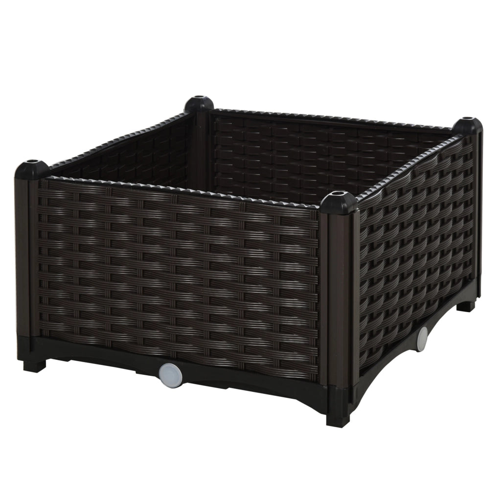 Vaso per piante ¨C Minimal ¨C Rattan effetto legno, marrone, 40x40x44 cm