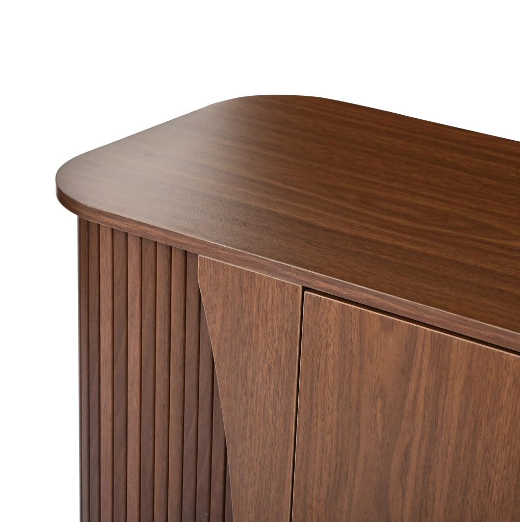 Sideboard in MDF effetto noce 140x40x88 cm; con ripiano regolabile e ante