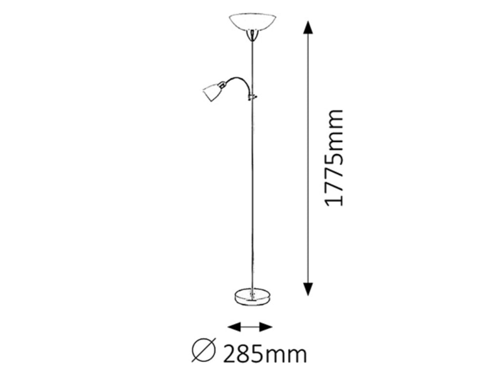 Lampada da terra Rabalux Diana 4067 cromata E27+E14