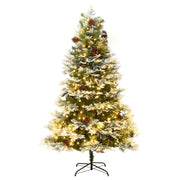 Albero di Natale Preilluminato con Pigne Verde 195 cm PVC e PE 344297