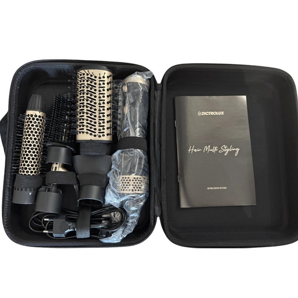 Trade Shop - Kit Spazzola Phon Multiuso Modellante Ad Aria Calda 6 In 1 700 W Con Valigetta Accessori -