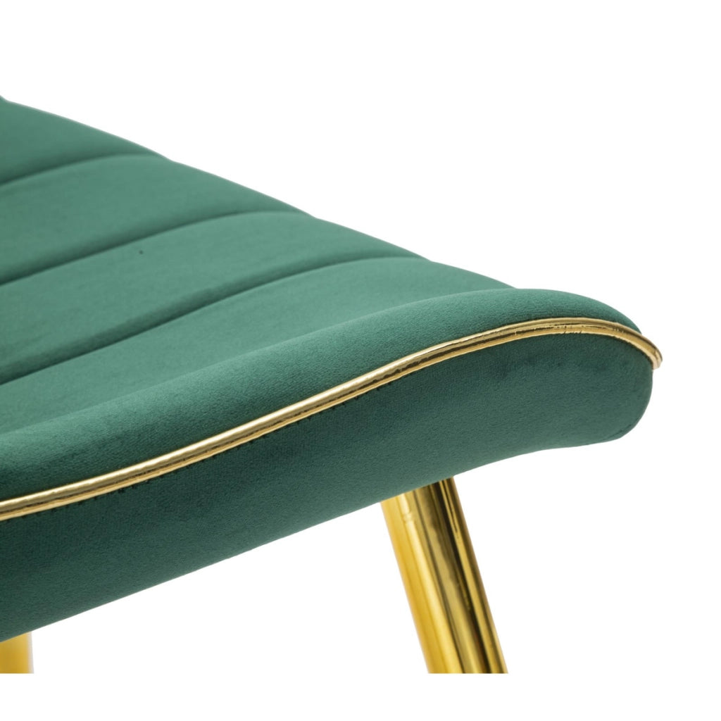 Sedia Paris verde e gold in tessuto con gambe dorate – set 2 pezzi
